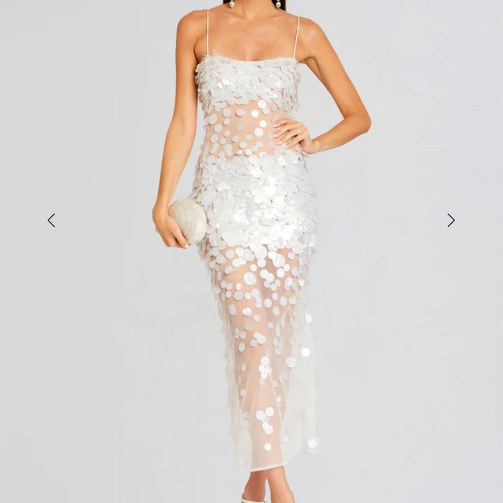 Retrofete White Sequin Dress